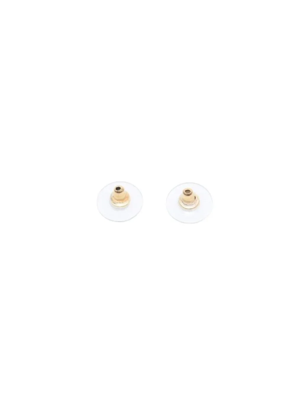 Chanel Earrings CC Logo Square Button Orange Gold